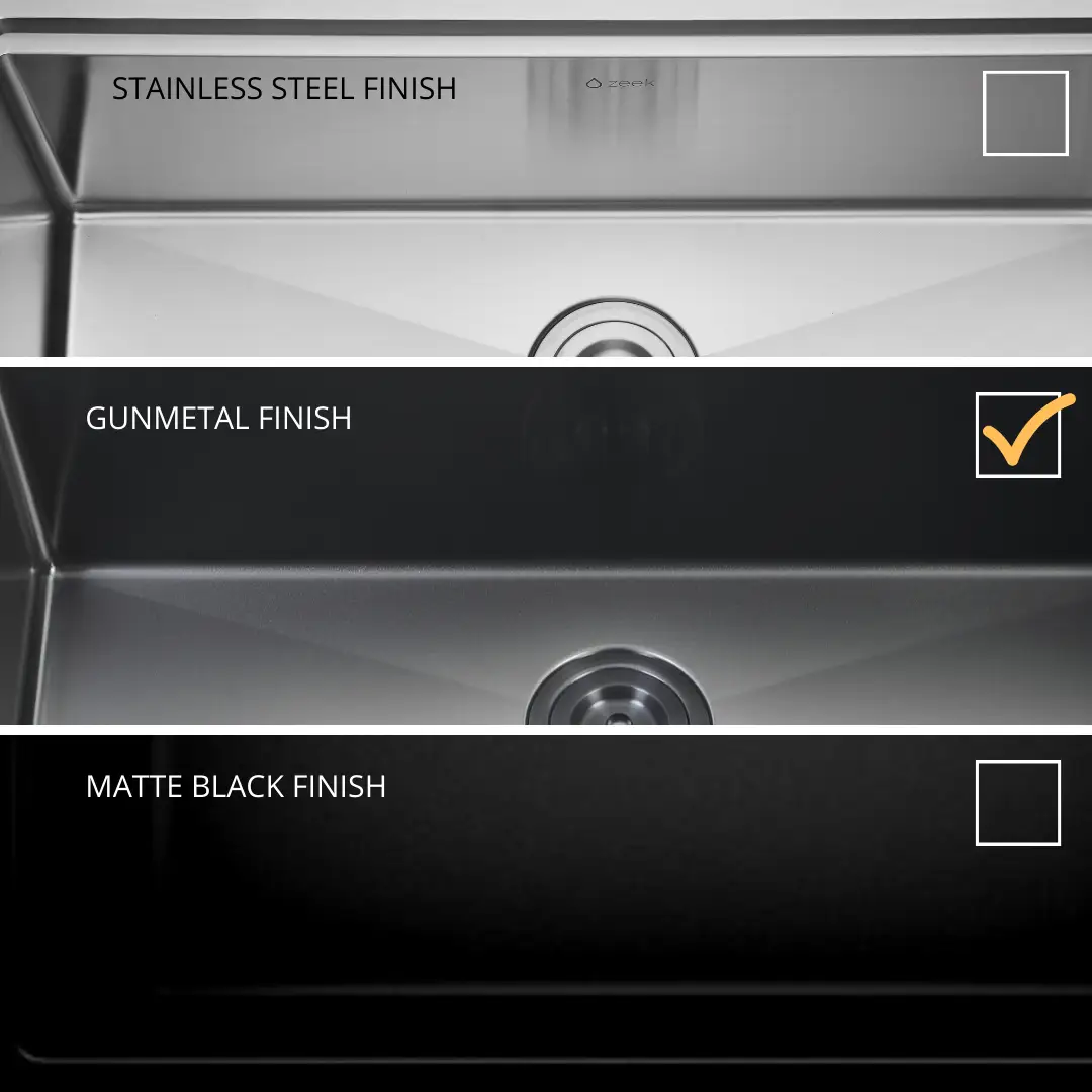 Zeek 32" Workstation Double Bowl Gunmetal Matte Black Undermount / Drop-In Kitchen Sink With Accessories PVD Nano Tech Coating ENZO ZW-B509 by ZEEK
