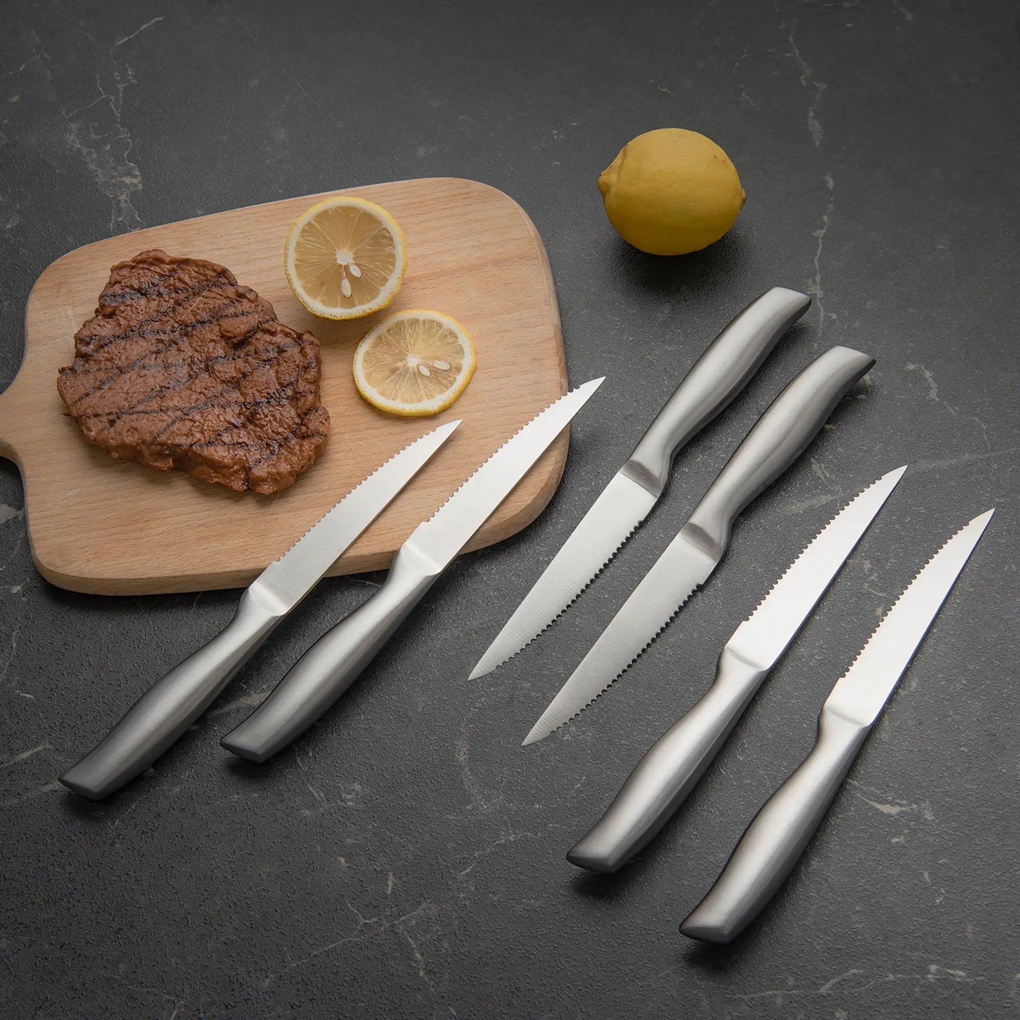 14-Piece Kitchen Knife Set Stainless Steel Knife Block Set with Sharpener by DirectDeals