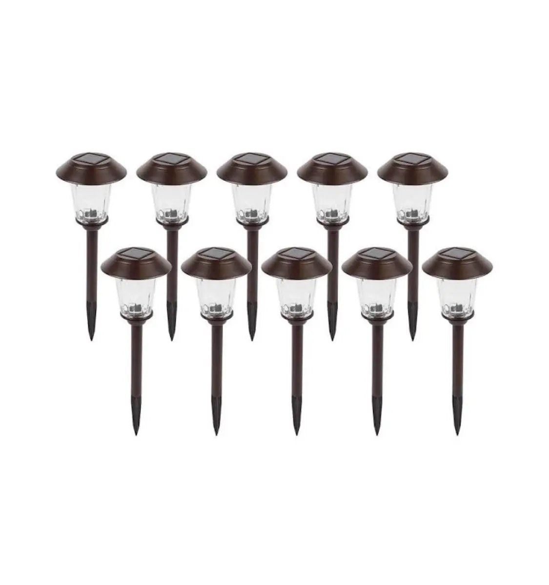 High-End Solar LED Pathway Lights Glass And Stainless Steel (10-Pack) by Outdoor Solar Outlet