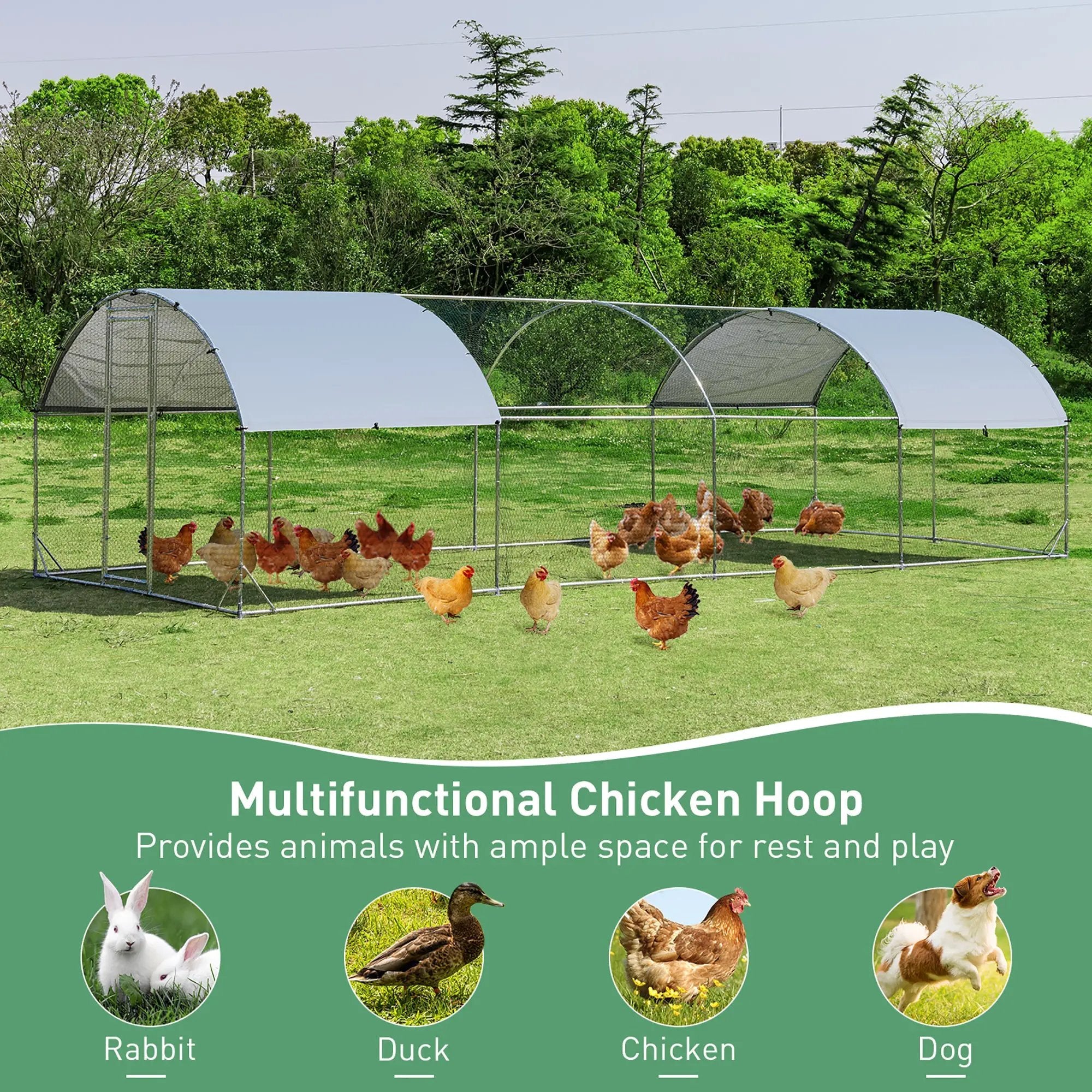 Large Metal Chicken Coop with Cover by DirectDeals