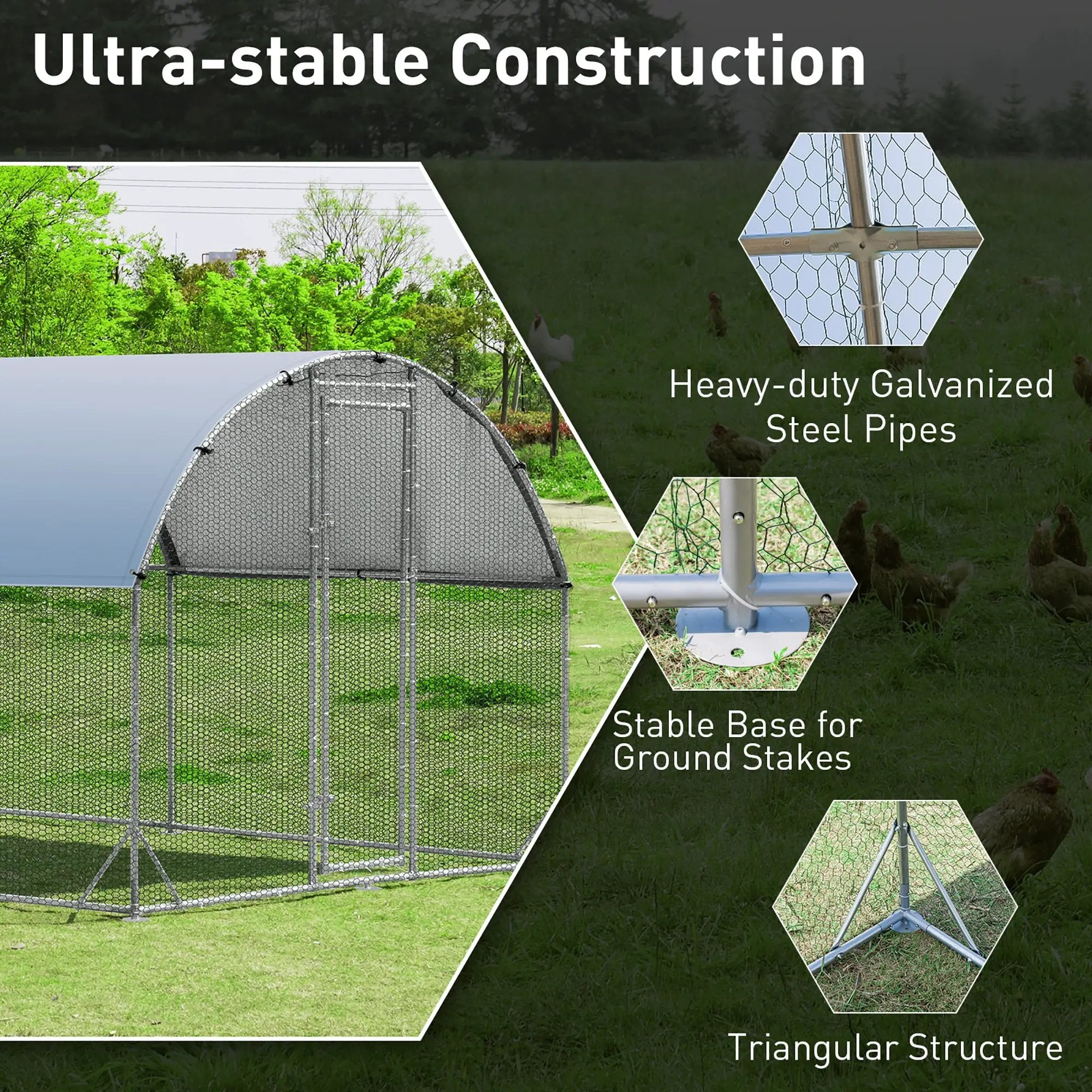 Large Metal Chicken Coop with Cover by DirectDeals