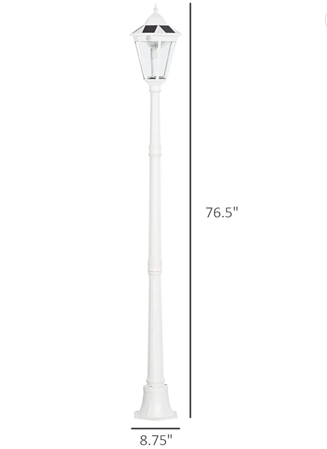 SmartYard 77" Solar Lamp Post Light, Waterproof Aluminum And Glass Outdoor Vintage Post Lamp by Outdoor Solar Outlet