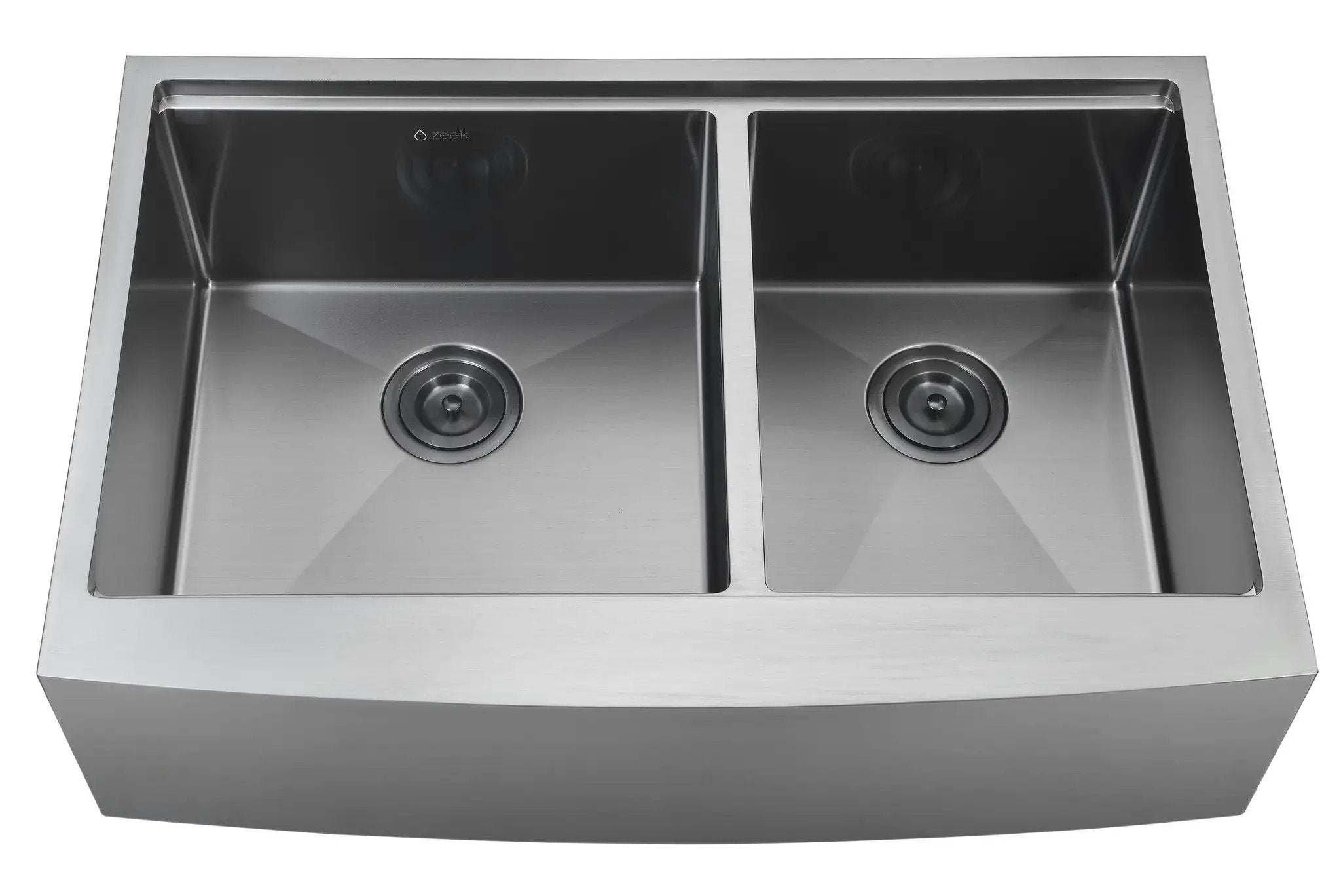 Zeek 33" Farmhouse Workstation 60/40 Bowl Gunmetal Matte Black Kitchen Sink With Accessories PVD Nano Tech Coating ENZO ZA-B642 by ZEEK