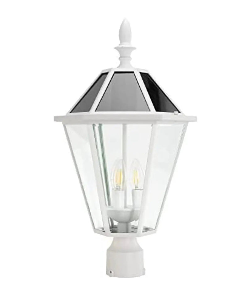 SmartYard LED Post Solar Light 22’ Outdoor,Dusk to Dawn Vintage Street Lights, 300LM, 2700K,Cast Aluminum by Outdoor Solar Outlet