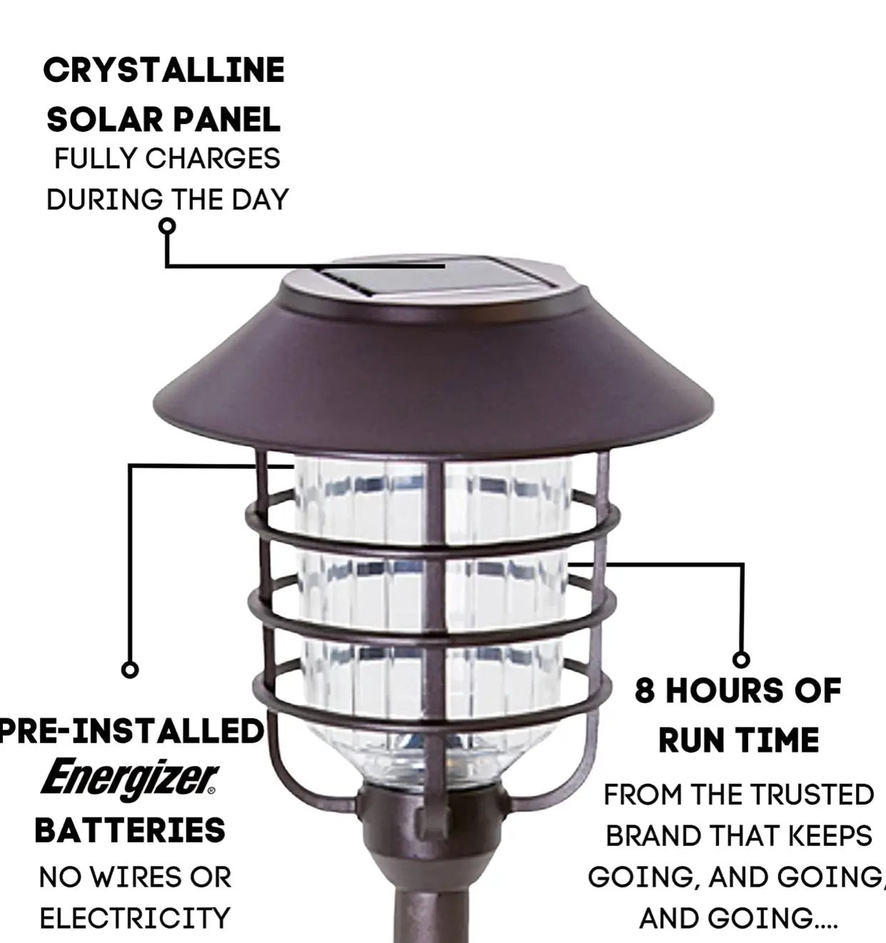 Smartyard Solar LED Large Pathway Lights Oil Rubbed Bronze 8-Pk by Outdoor Solar Outlet