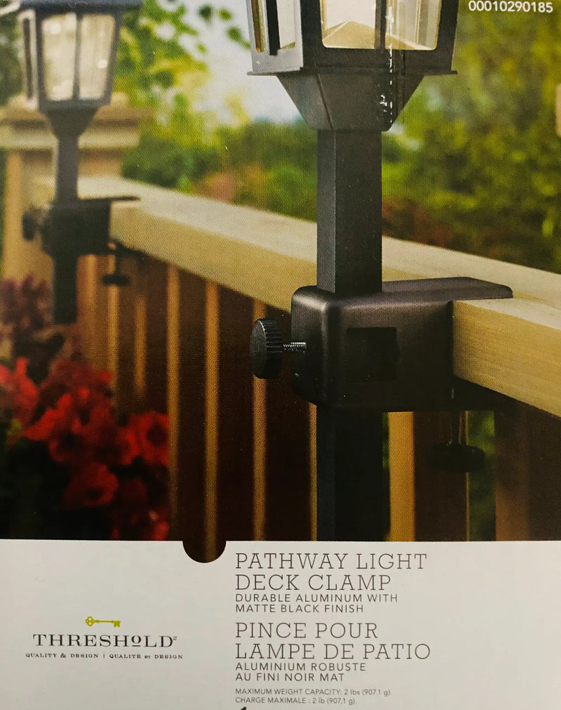 Threshold Deck Torch Clamp,For Pathway Lights -2 Pack [Aluminum] by Outdoor Solar Outlet