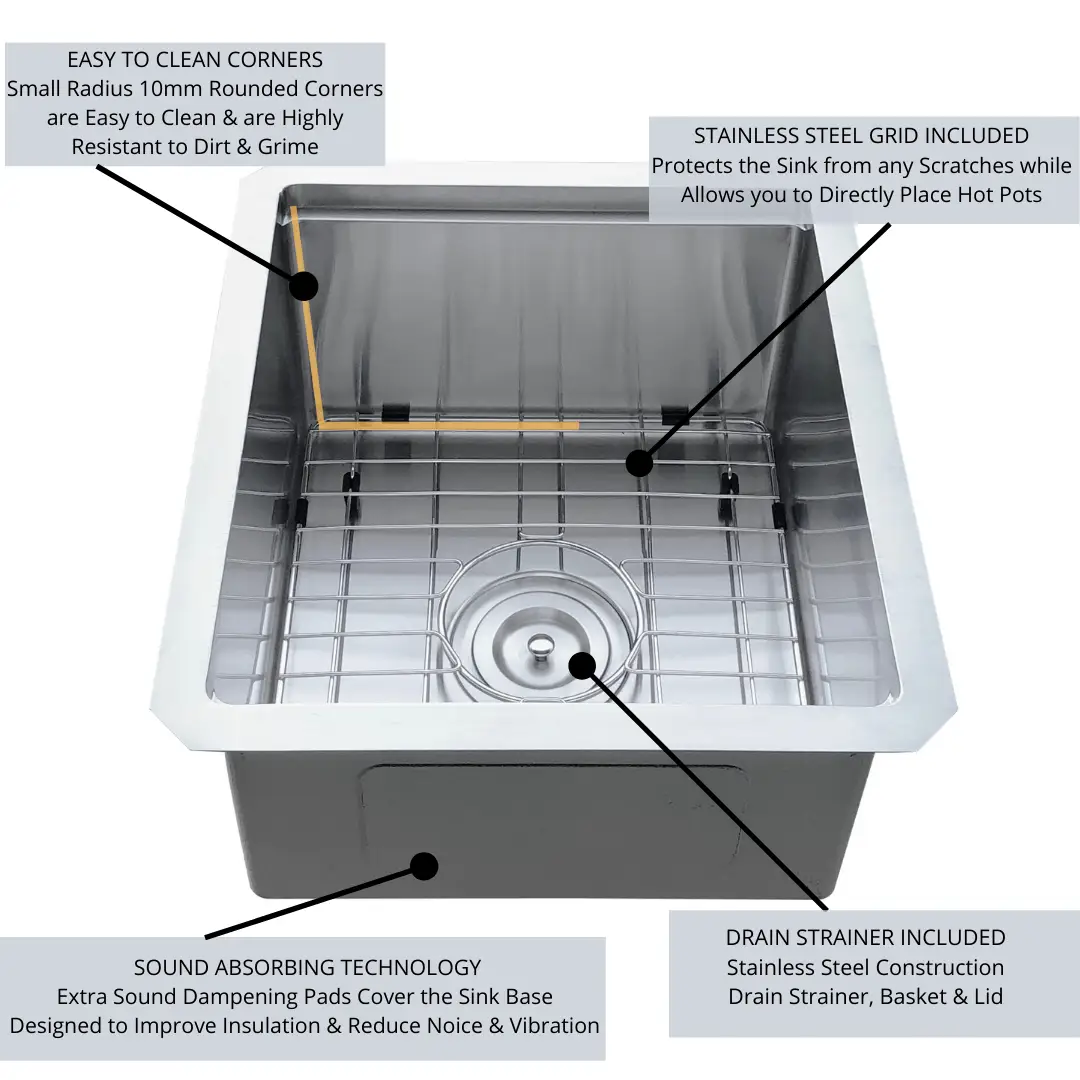 Zeek 15 x 17 Inch Undermount / Drop-In Workstation Sink for RV or Wet Bar 16G Stainless Steel ZH-1517 by ZEEK
