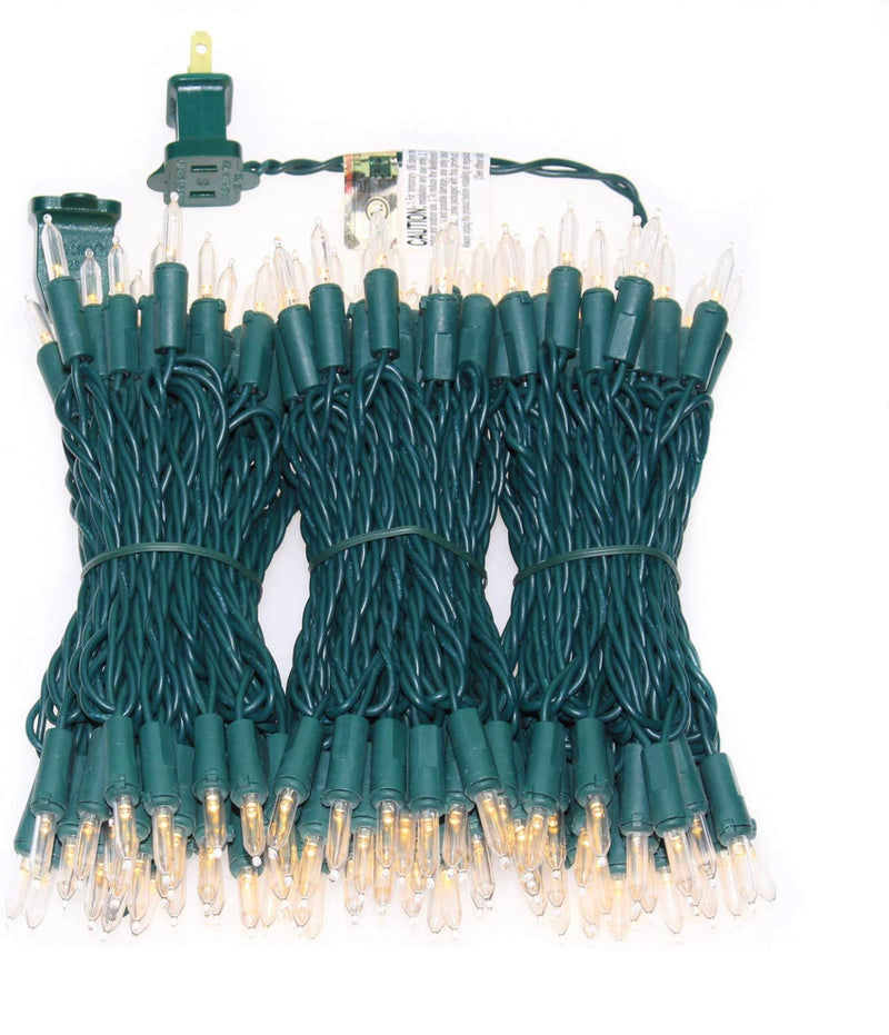 150 LED Christmas Lights, 50 FT Green/White Wire by Outdoor Solar Outlet