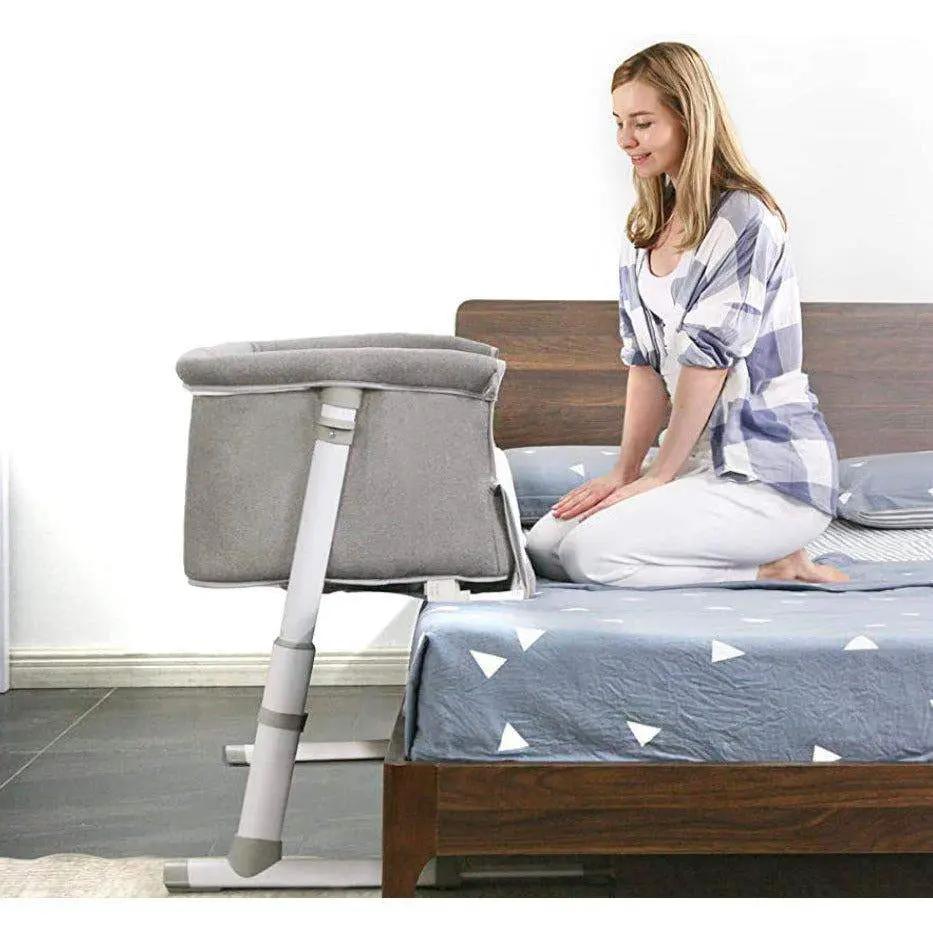 SYCYH Baby Bassinet, Bedside Sleeper for Baby with Comfy Mattress, Adjustable Bedside Crib with 9 Height Positions, Easy to Assemble Bassinets for Baby by Selzalot