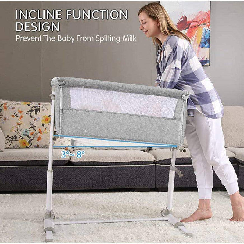 SYCYH Baby Bassinet, Bedside Sleeper for Baby with Comfy Mattress, Adjustable Bedside Crib with 9 Height Positions, Easy to Assemble Bassinets for Baby by Selzalot