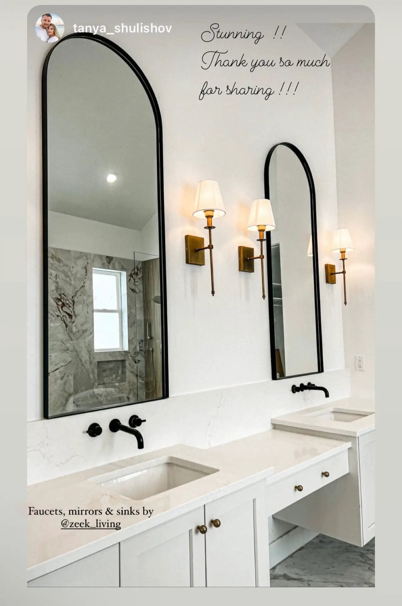 Zeek 64"x24" Black Metal Arched Wall Mirror, Thin Edge Full Length, Deep Set Mirror MB6424 by ZEEK