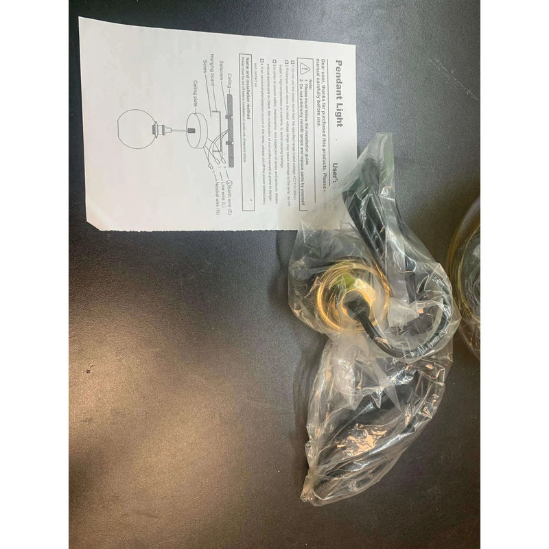 Bepuzz Plug in Glass Pendant Light Mid Century Ceiling Pendant Light Fixtures Globe Glass Shade Hanging Light Fixtures Single Hanging Pendant Lamp for Bedroom Living Room Hallway Foyer (Amber) by Selzalot