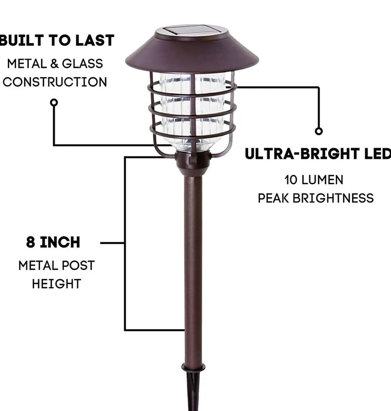 Smartyard Solar LED Large Pathway Lights Oil Rubbed Bronze 8-Pk by Outdoor Solar Outlet