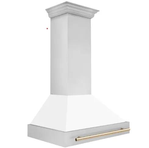 ZLINE 36" Autograph Stainless Wall Range Hood, 8654STZ-WM36-G by Farmhouse Kitchen and Bath