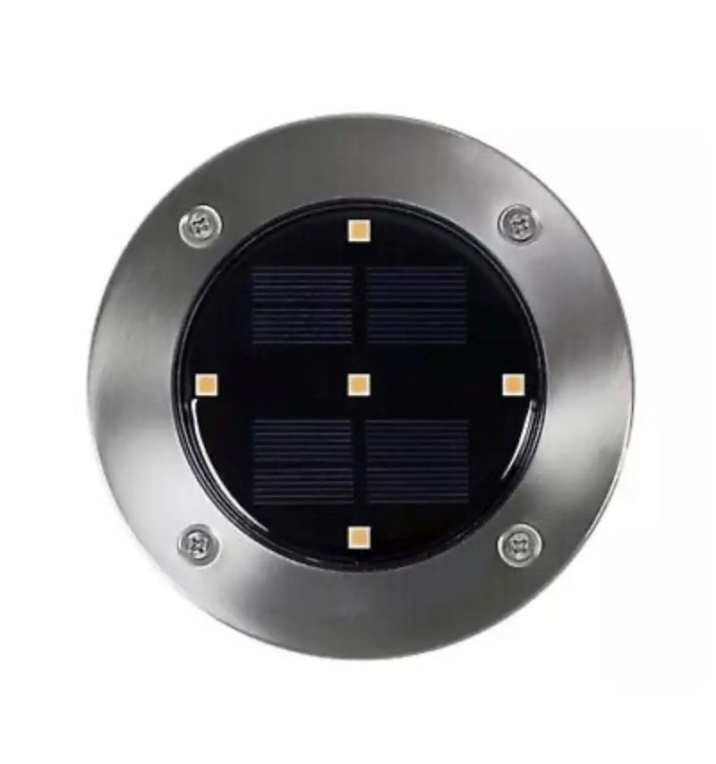 Berkley Jensen 6-Lumen Solar Disk Mark Lights, 6 pk. - Stainless Steel by Outdoor Solar Outlet