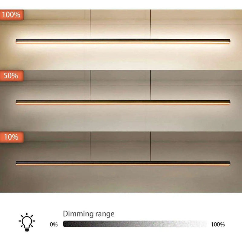 Zicbol Kitchen Island Pendant Lighting 40.94 Inch Linear Light Fixture Chandelier 16W 3000K Warm Light Dimmable LED Hanging Light Fixture for Dining Room, Kitchen, Breakfast Bar, Living Room Black by Selzalot