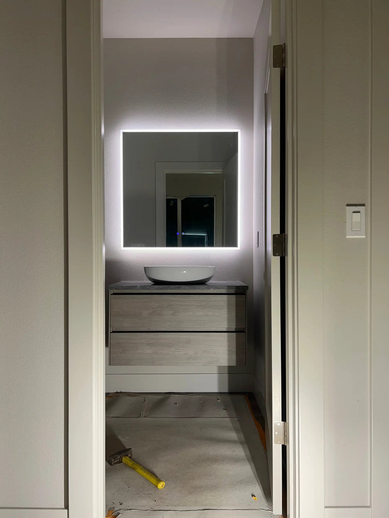 Zeek 36"x36" Backlit LED Square Bathroom Wall Mirror MA3636 by ZEEK