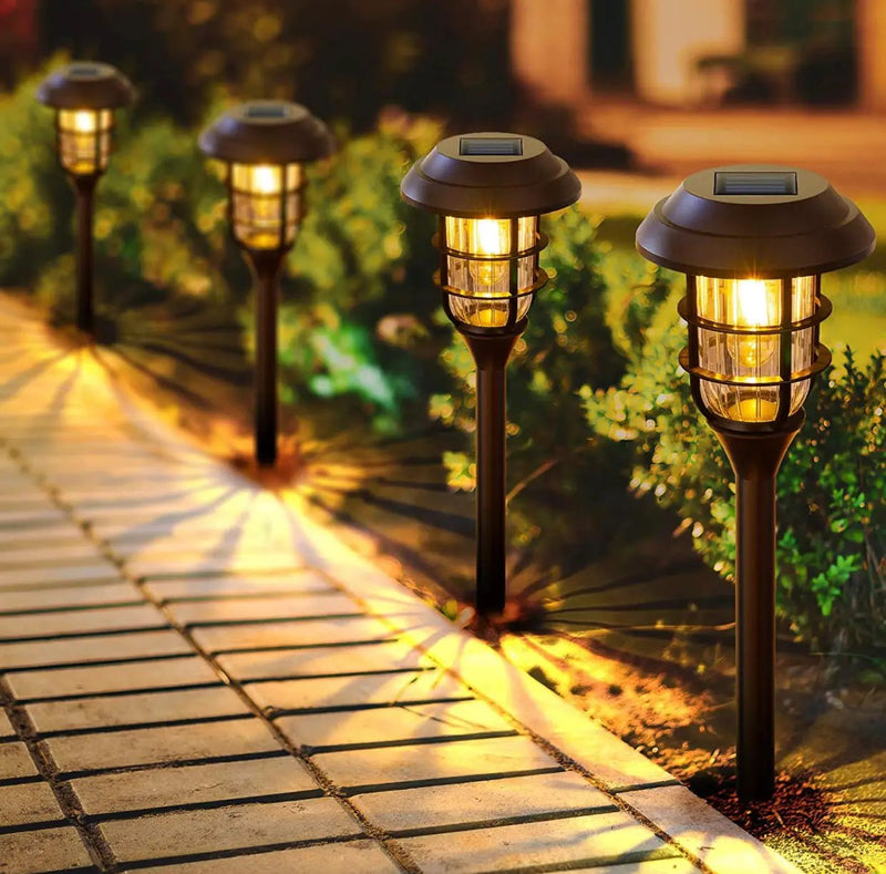 LANSGARINE Solar Pathway Lights Outdoor 8 Pack by Outdoor Solar Outlet