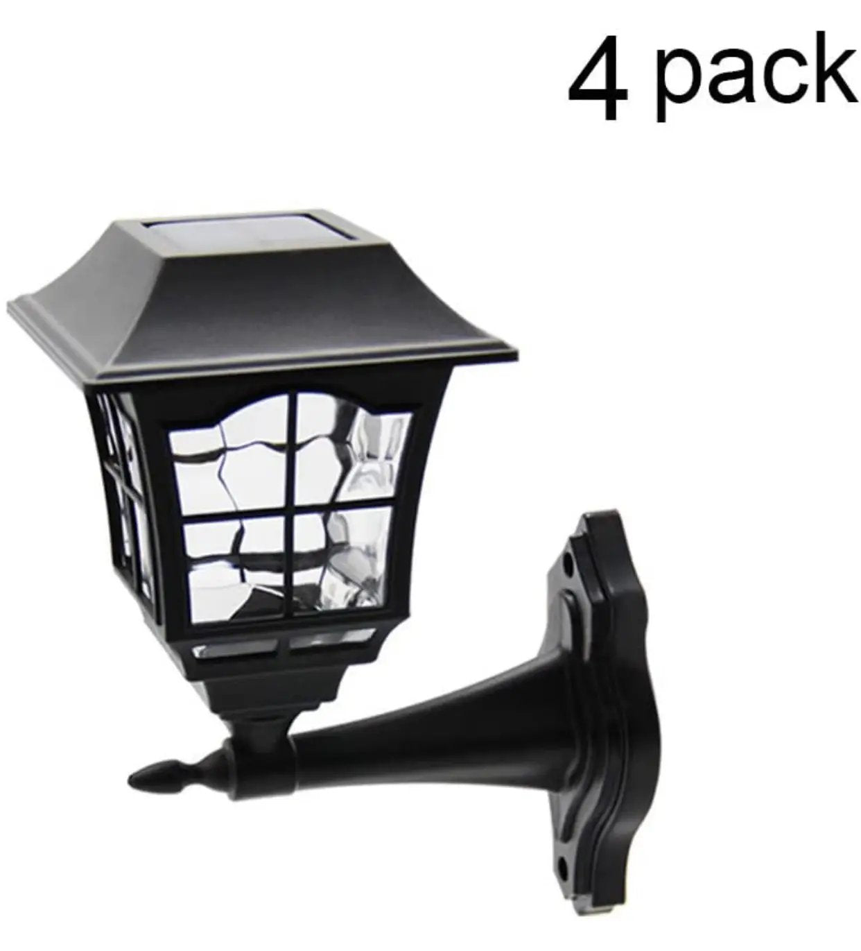 SmartYard 4 Pack Solar Wall Lantern Outdoor Wall Sconce 15 Lumens Solar Outdoor Christmas Led Light Fixture with Wall Mount Kit by Outdoor Solar Outlet