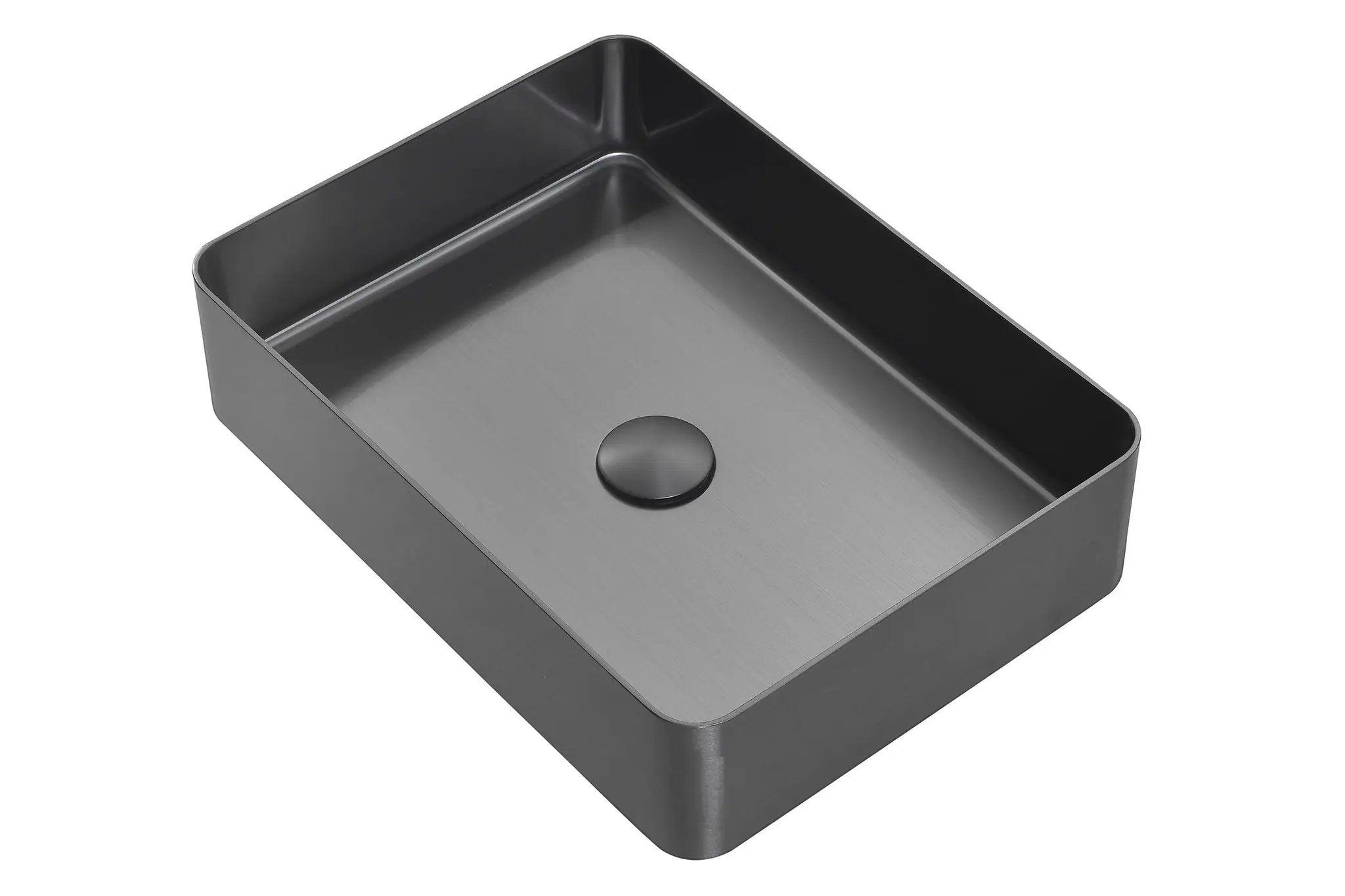 Zeek 18”x13” Gunmetal Black Rectangular Vessel Bathroom Sink Stainless Steel PVD Nano Tech Coating ZN-B183 by ZEEK
