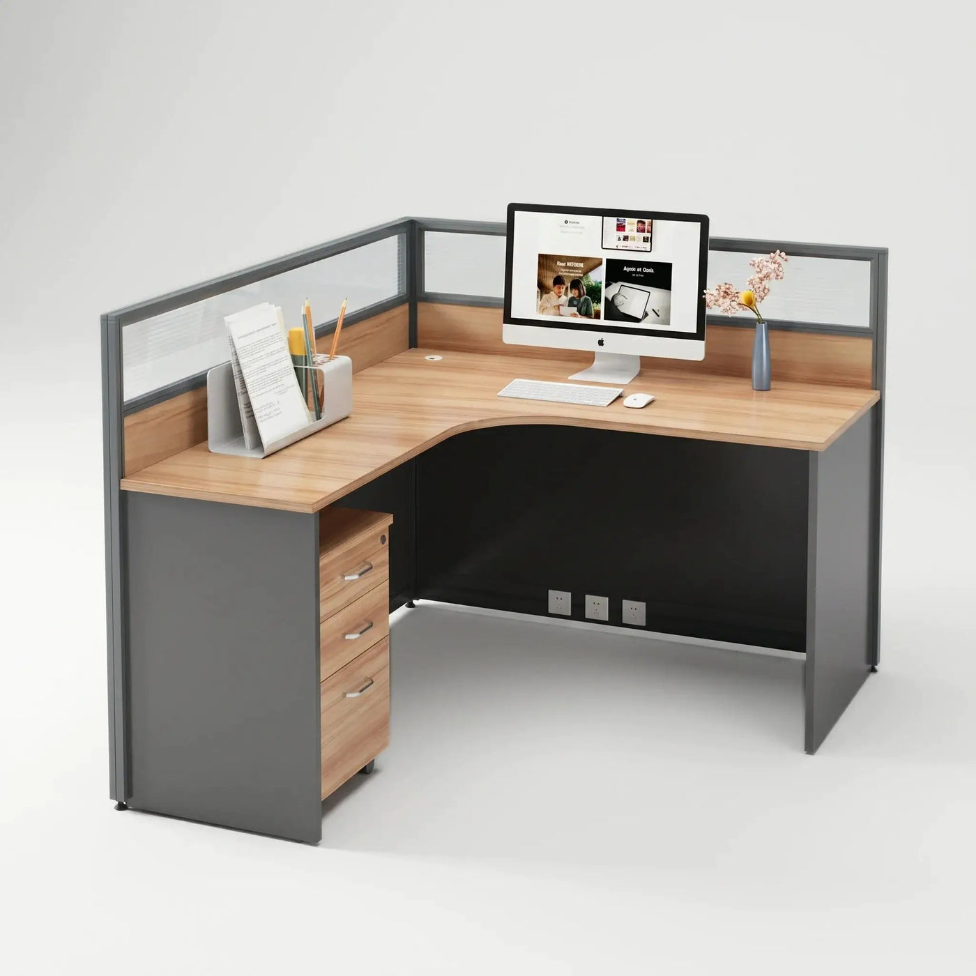 Renvik · L-Shaped Cubicle Workstation by Arc Grove
