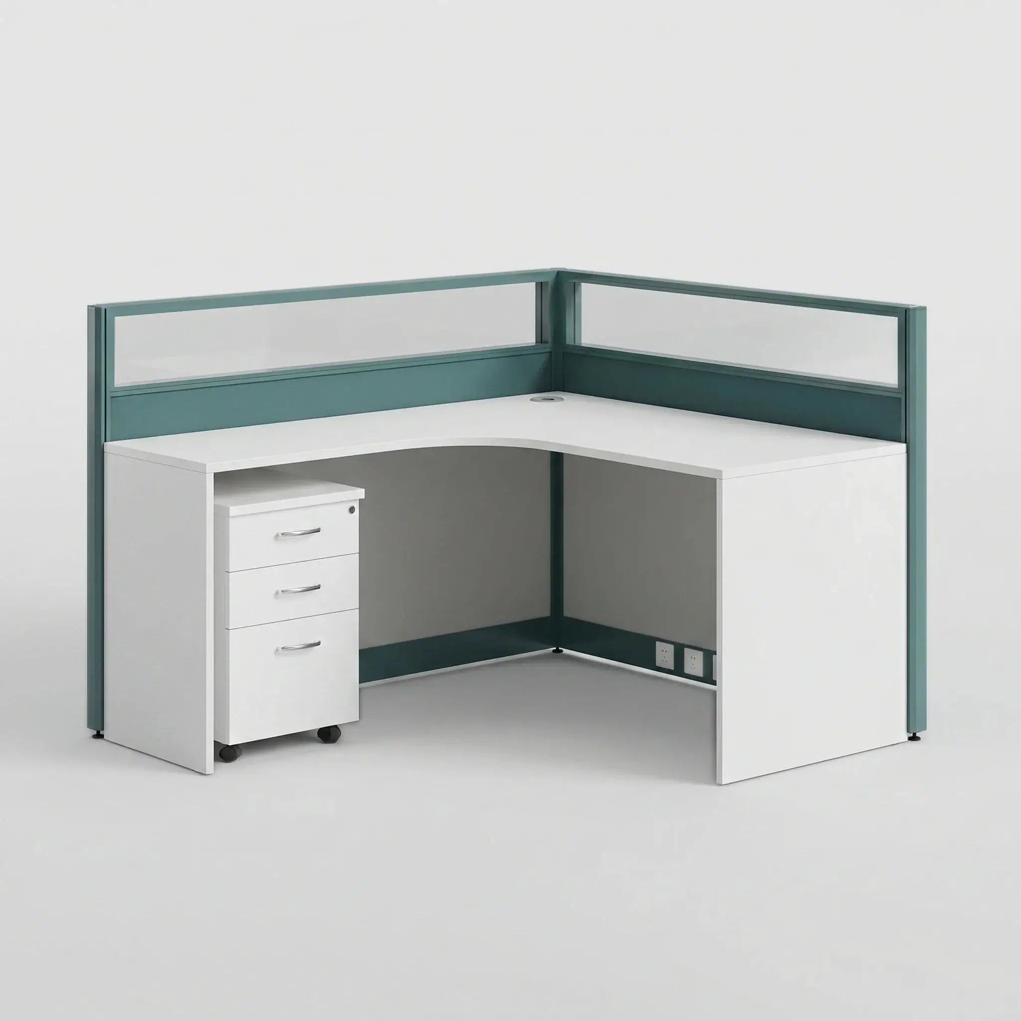 Trevik · L-Shaped Cubicle Workstation by Arc Grove