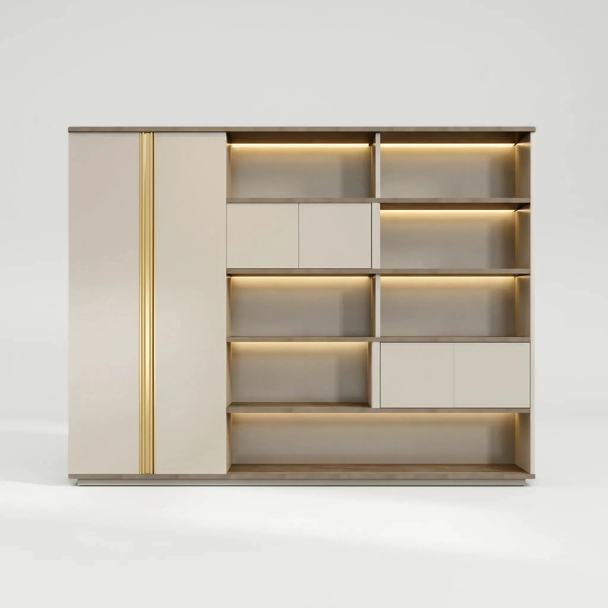 Fairen · Office Shelves w/ Lighting & Storage by Arc Grove