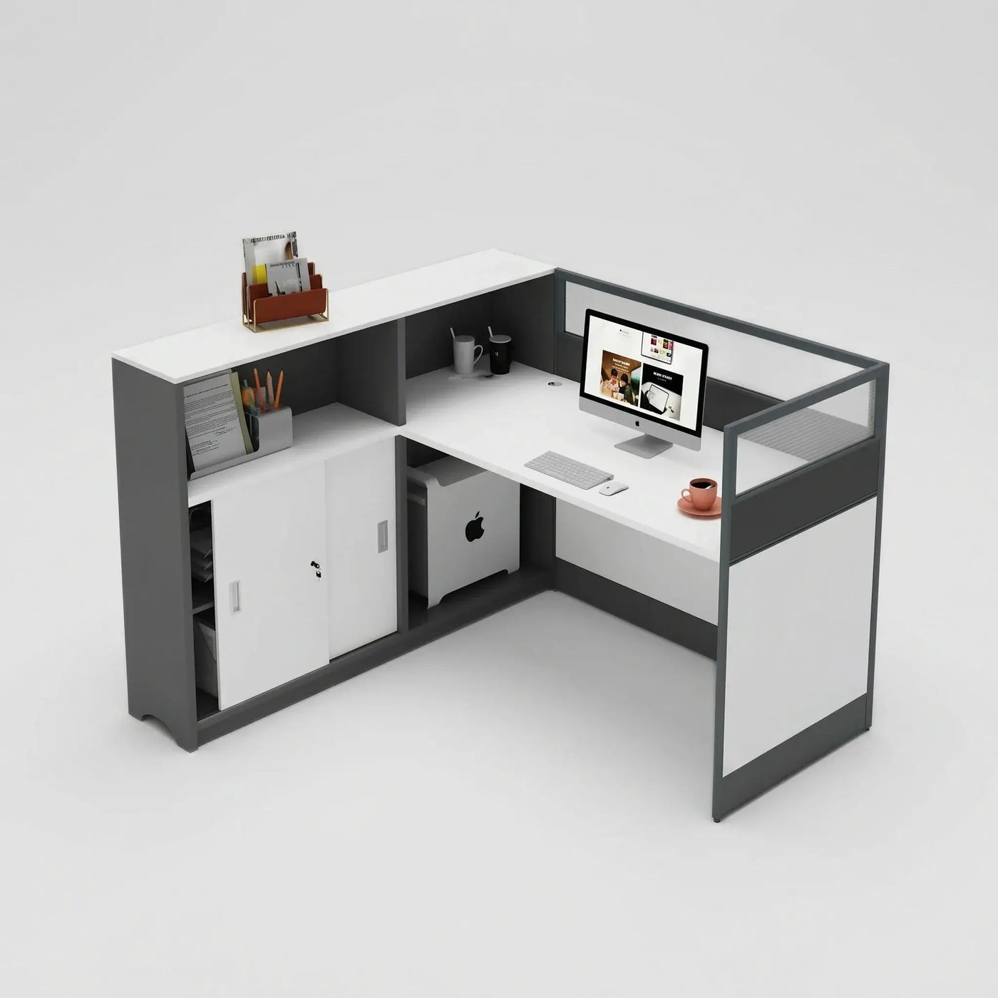 Norven · L-Shaped Cubicle Office Workstation by Arc Grove
