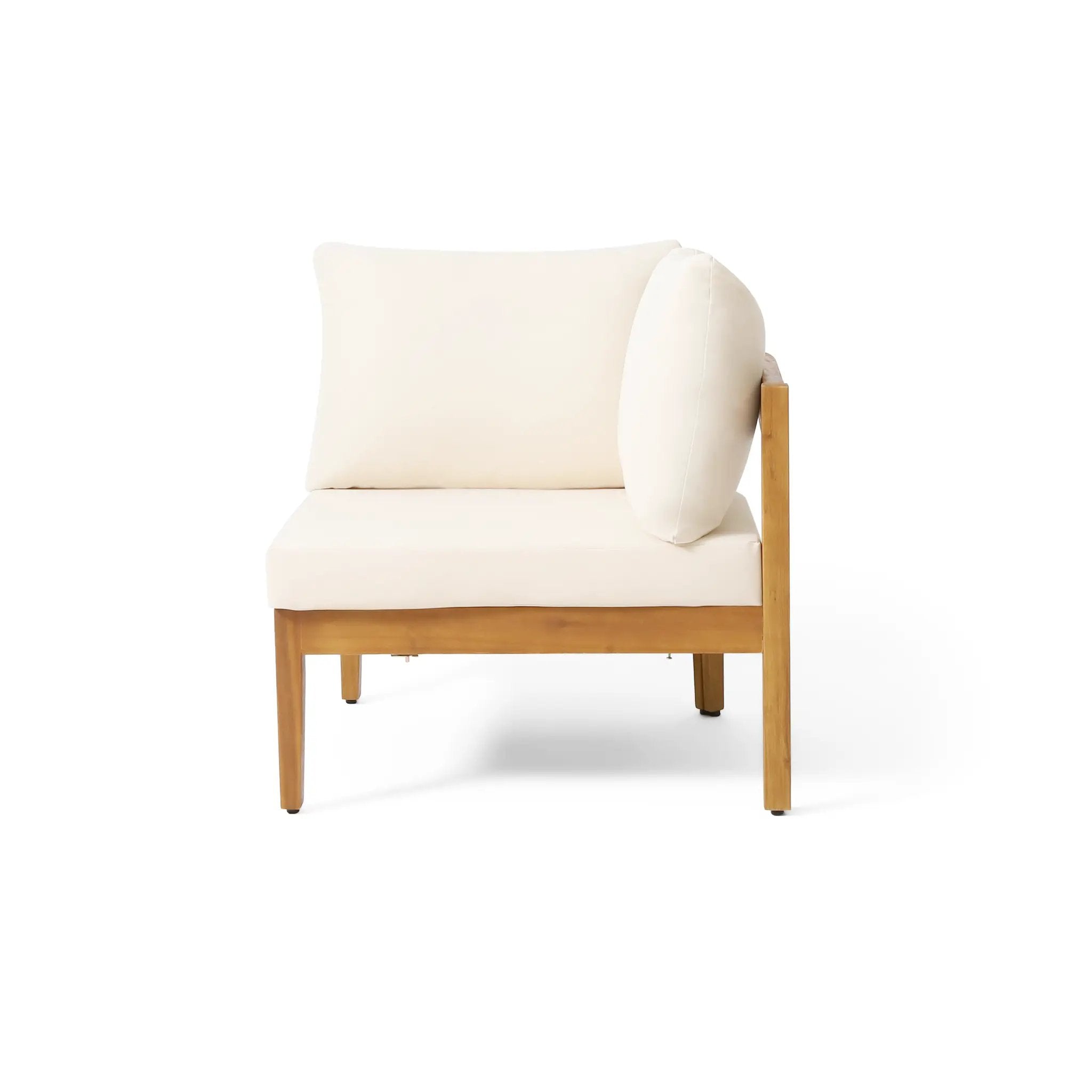 Brooklyn 3-Pieces Patio Conversation Set, Teak+Beige by HouseOfZazla
