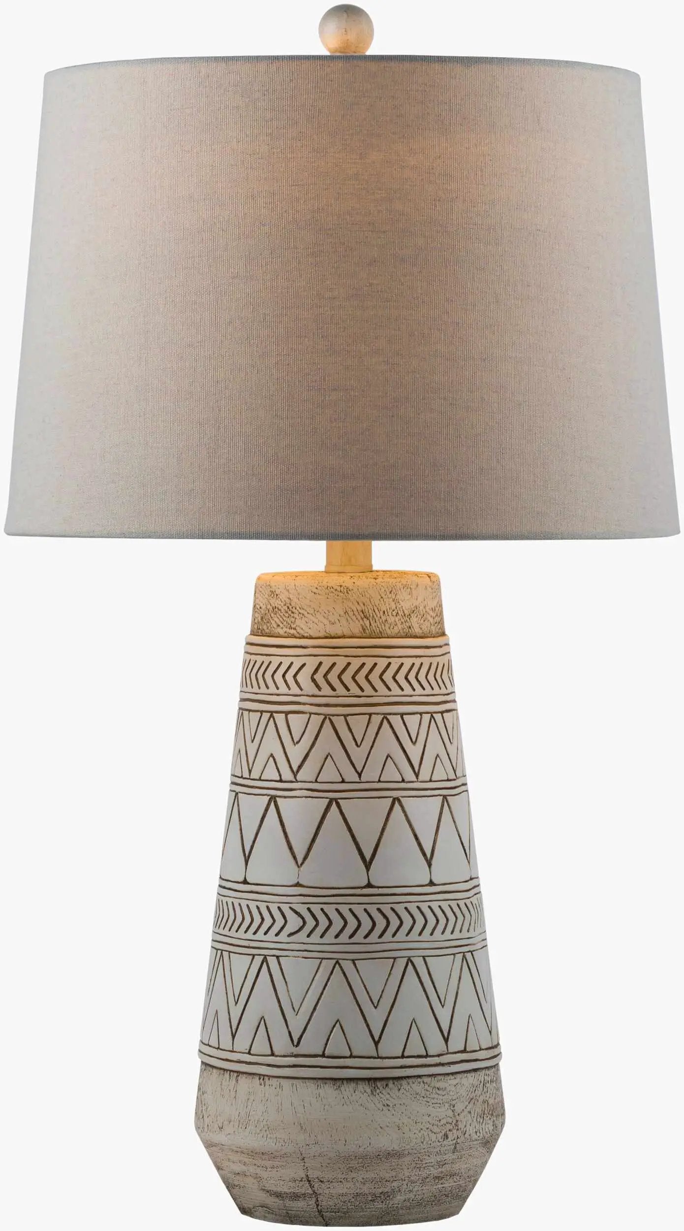 Tan and Cream Resin Lamp with White Linen Table Lamp - Clearance by Boutique Rugs