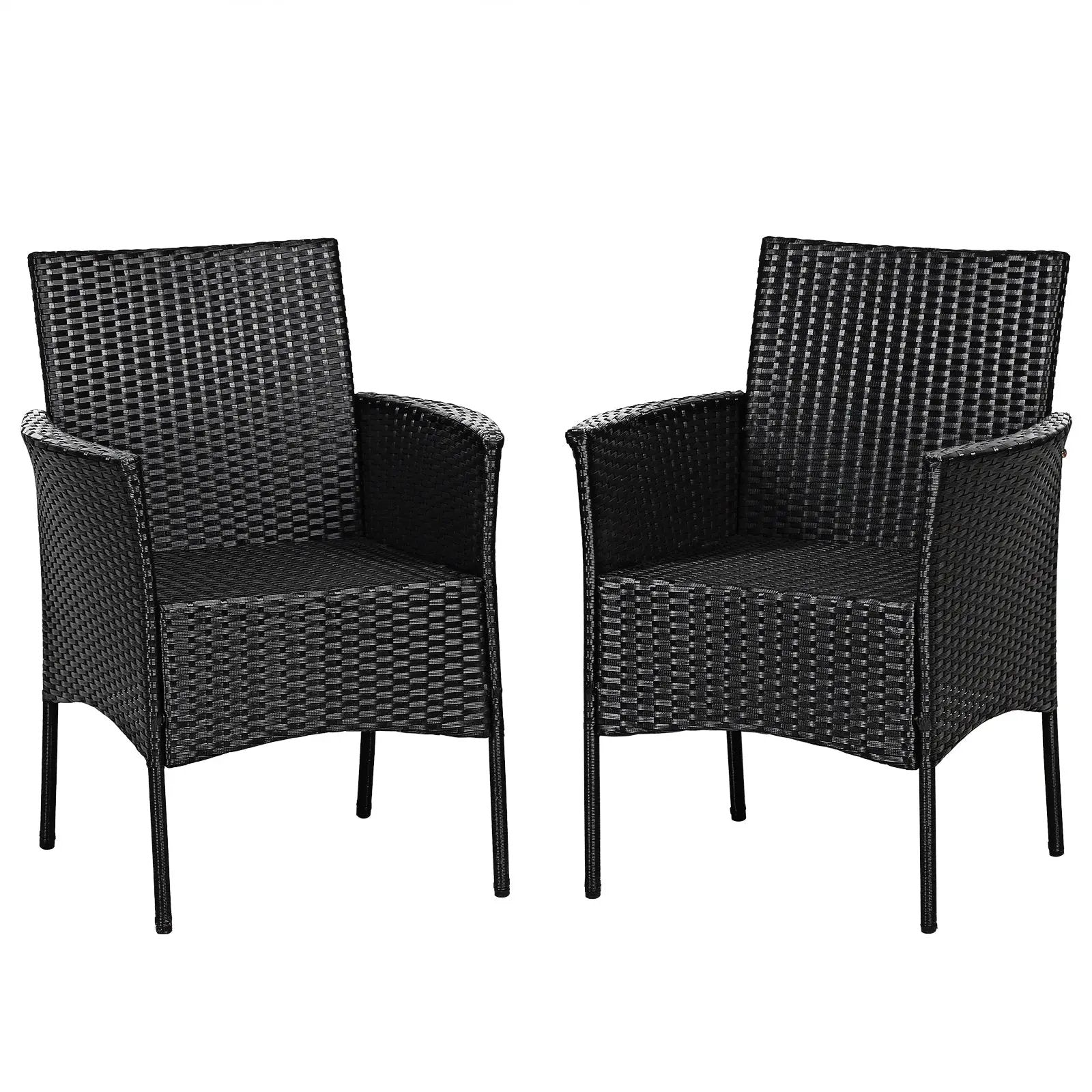 2 Pieces Patio Wicker Chairs with Cozy Seat Cushions by DirectDeals