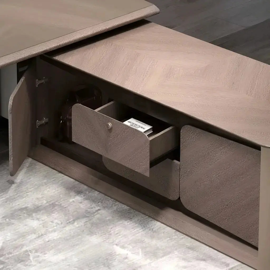 Cognac · Executive Desk w/ Mobile Storage by Arc Grove