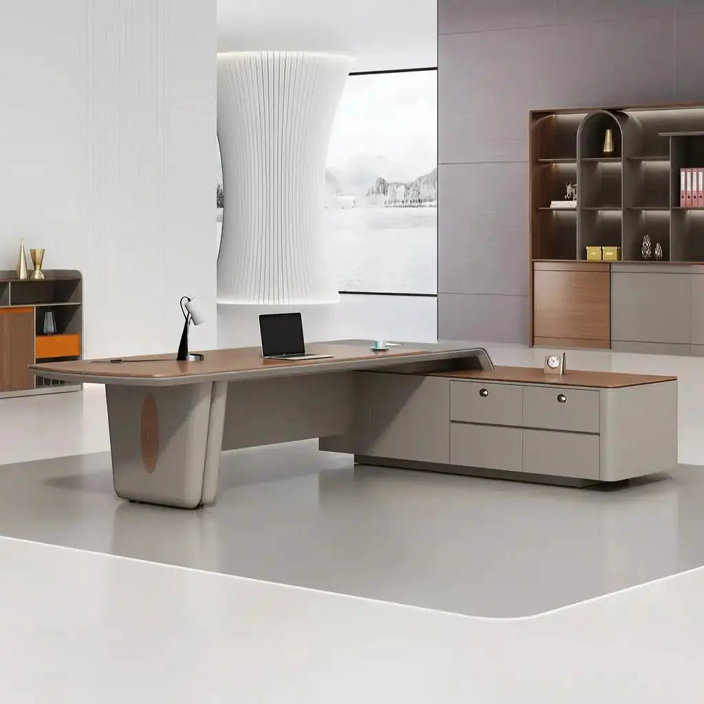 Caster · Modern L-Shaped Executive Desk by Arc Grove