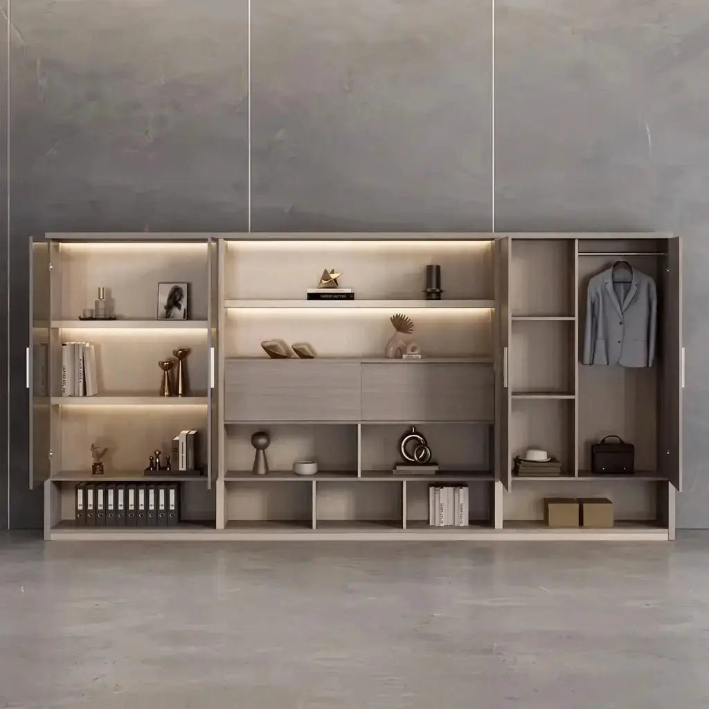Hartwell · Modern Office Shelves w/ Lighting & Storage by Arc Grove