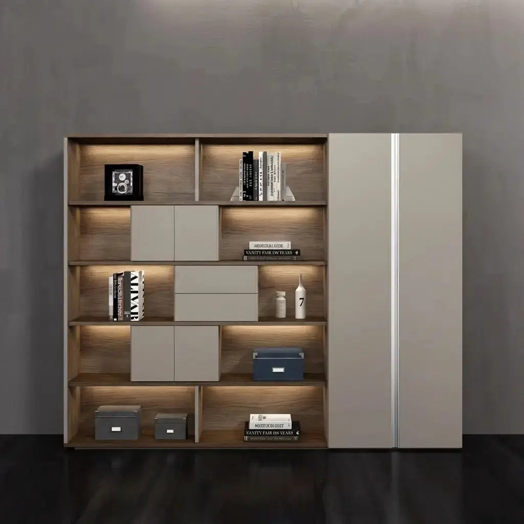 Fenwick · Office Shelves w/ Lighting & Storage by Arc Grove