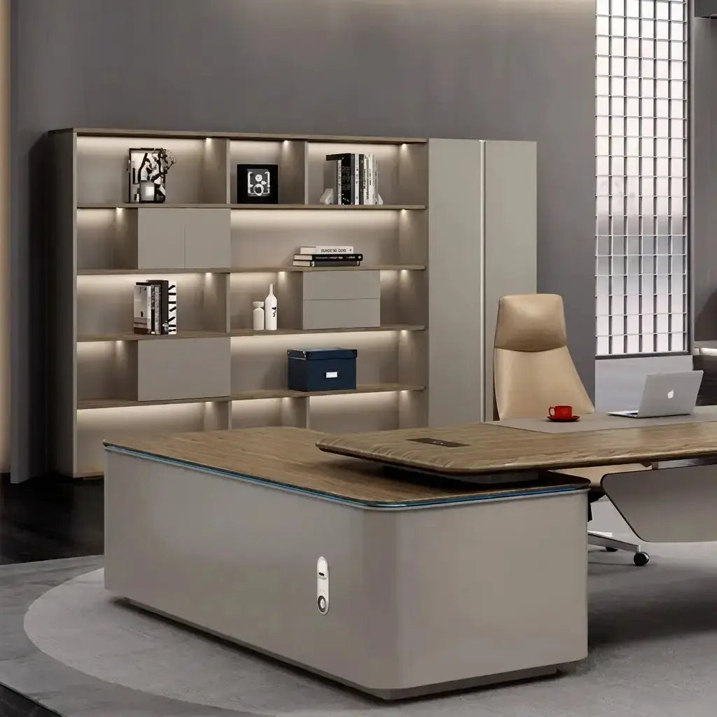 Fenwick · Office Shelves w/ Lighting & Storage by Arc Grove