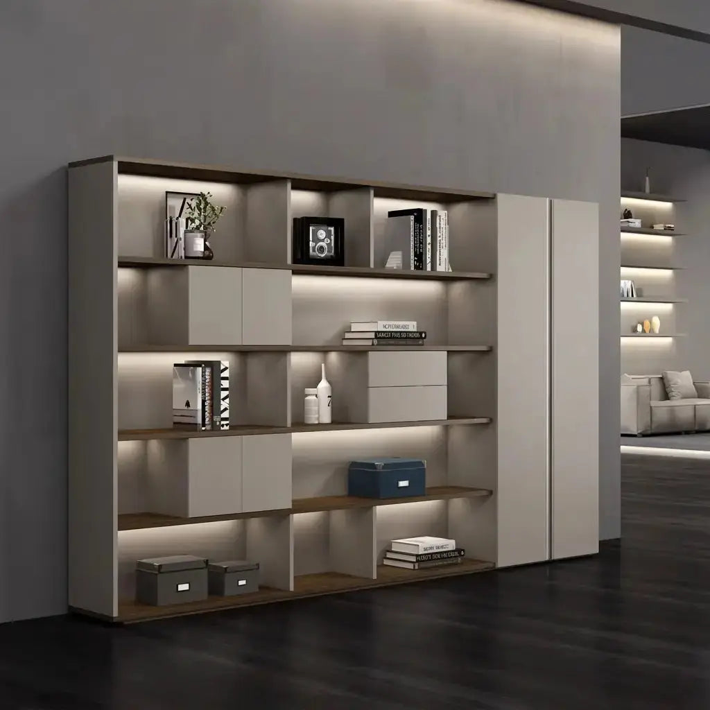 Fenwick · Office Shelves w/ Lighting & Storage by Arc Grove