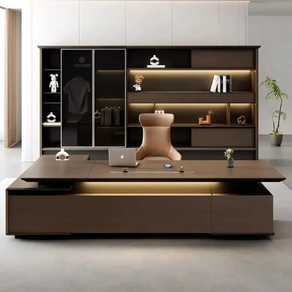 Altus · Office Library Wall Shelves w/ Integrated Lighting by Arc Grove