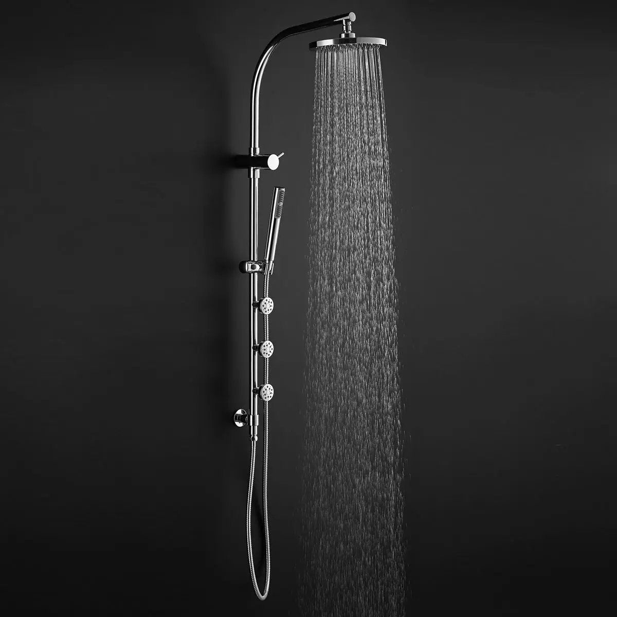 44 Inch Chrome Brass Rainfall Shower Panel Wall Mount with Hand Show by DirectDeals
