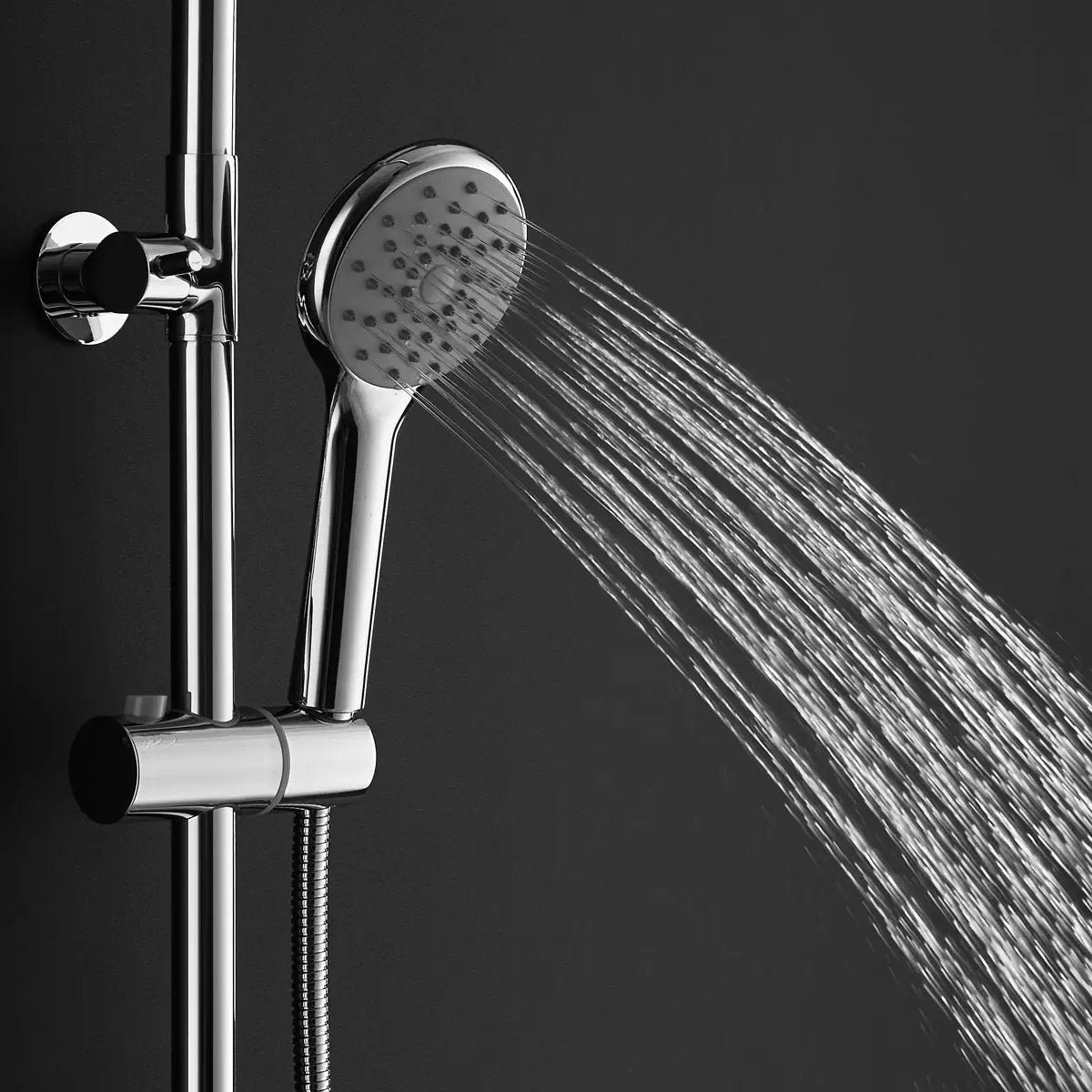 Chrome Brass Rainfall Shower Panel Wall Mounted Combo Set System by DirectDeals