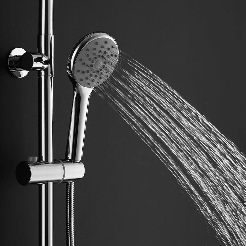 Chrome Brass Rainfall Shower Panel Wall Mounted Combo Set System by DirectDeals