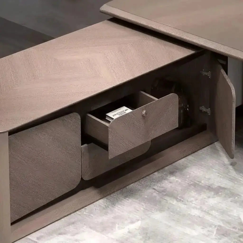 Cognac · Executive Desk w/ Mobile Storage by Arc Grove