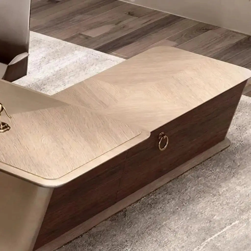 Cognac · Executive Desk w/ Mobile Storage by Arc Grove