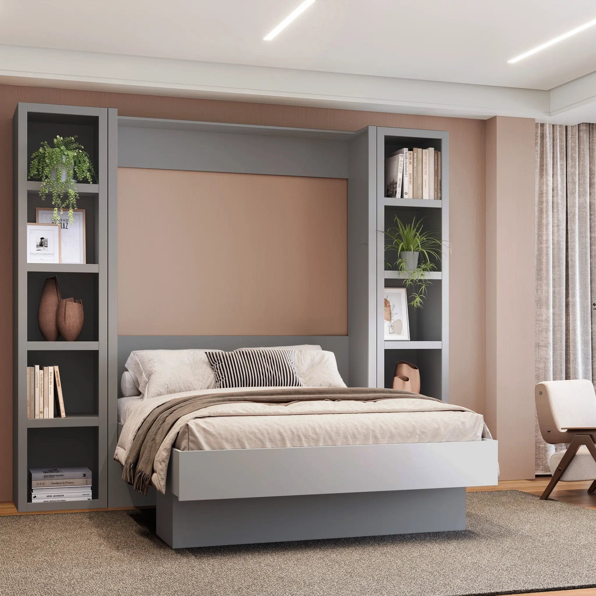 Grey 84-in Tall Wooden Bookcase Shelf by Sharicks