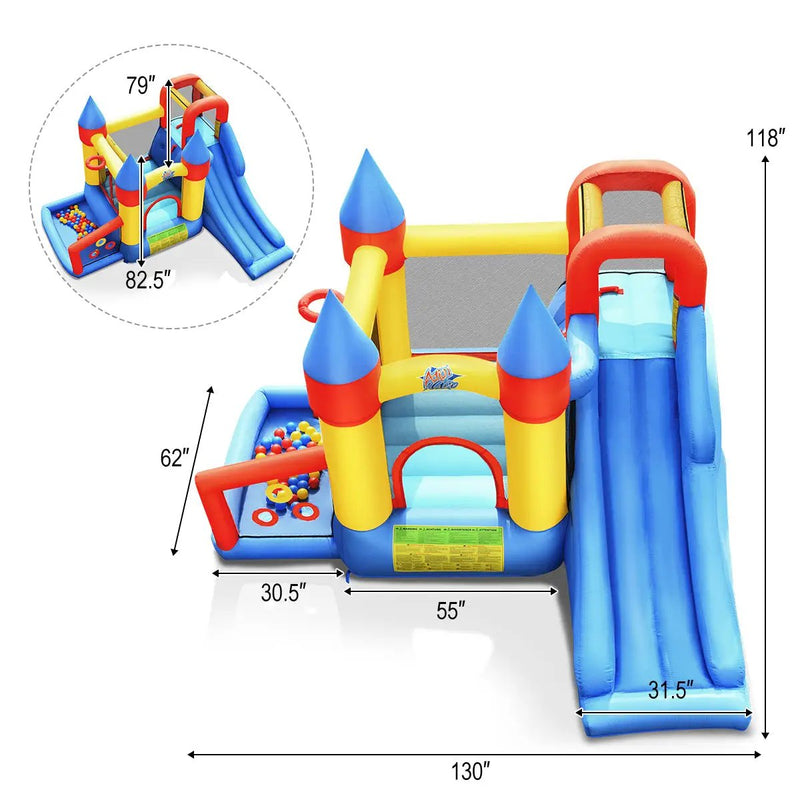 Inflatable Bounce House with Basketball Rim and 780W Blower by DirectDeals