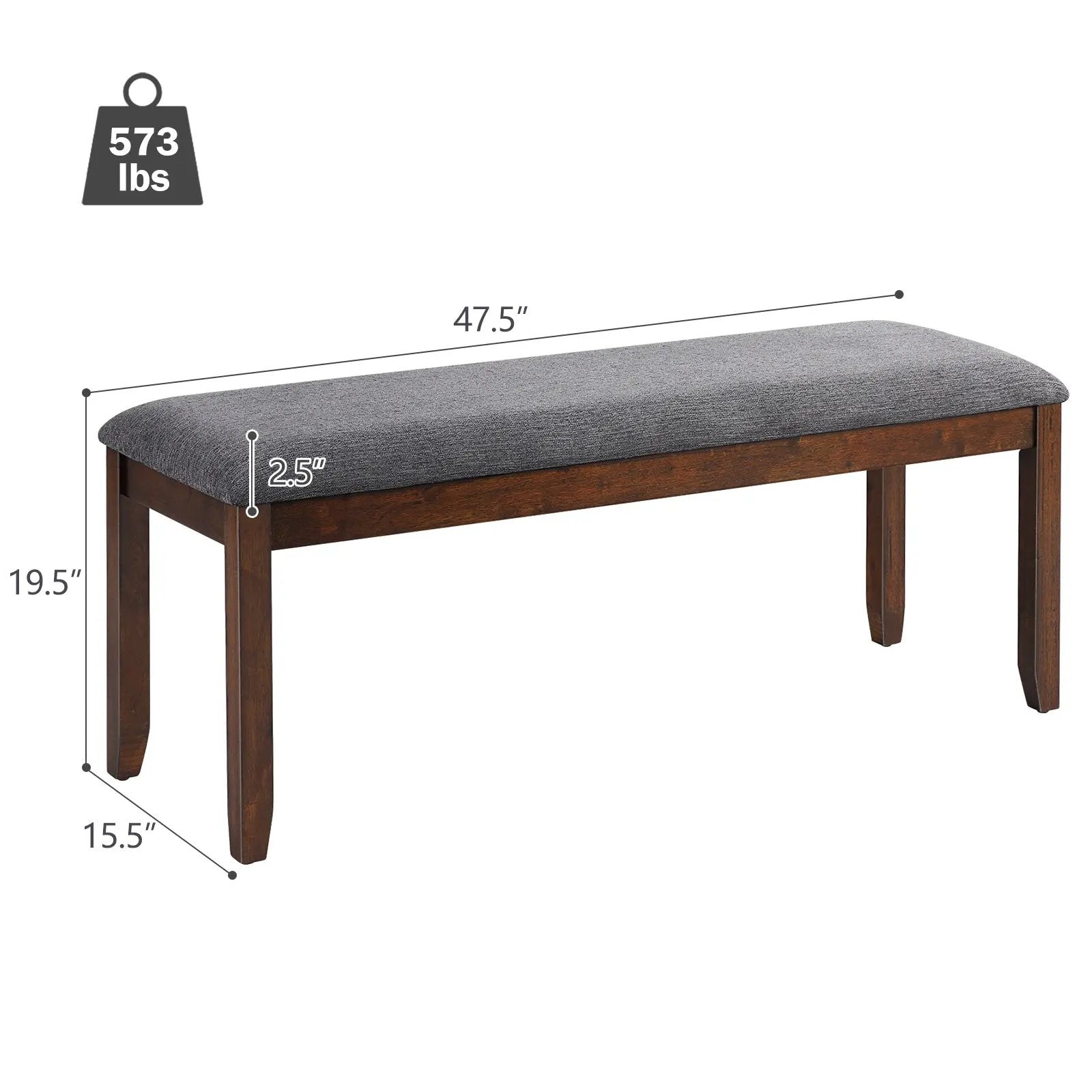 Upholstered Entryway Bench Footstool with Wood Legs by DirectDeals