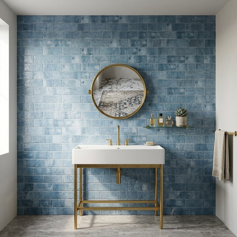 Patchwork Textured Subway Marble Tiles 4x12 Marble Textured 4x12 Tiles — 2