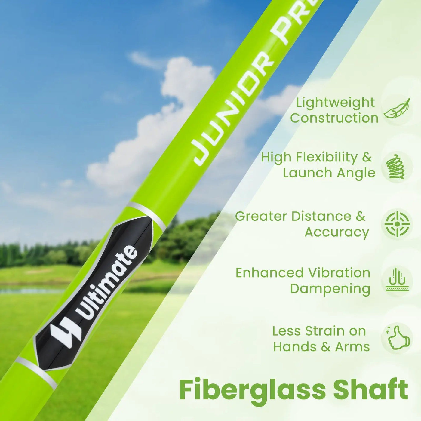 Individual Gold Club for Boys and Girls with Fiberglass Shaft and Headcover by DirectDeals