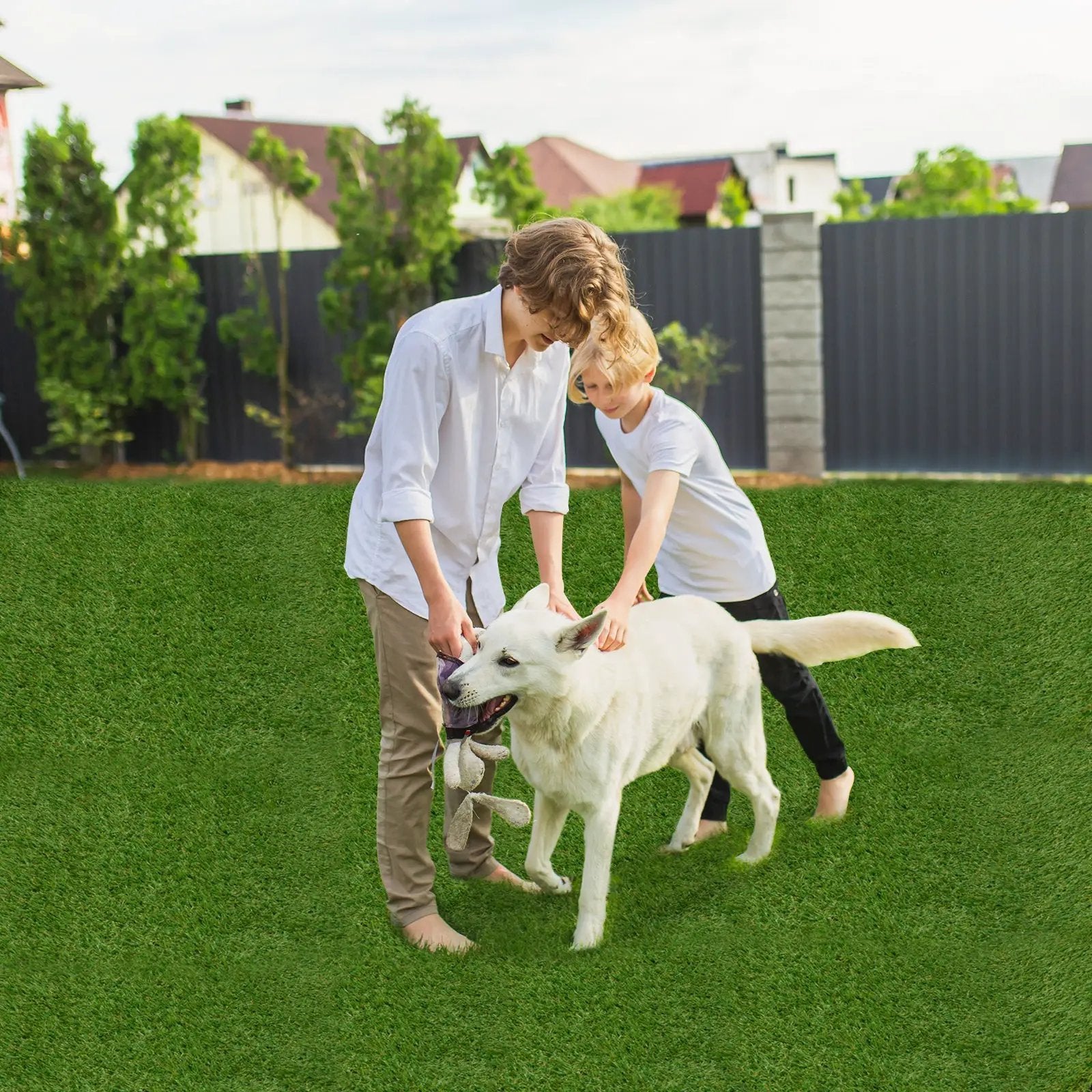 Indoor Outdoor Synthetic Turf Mat with Drainage Holes by DirectDeals