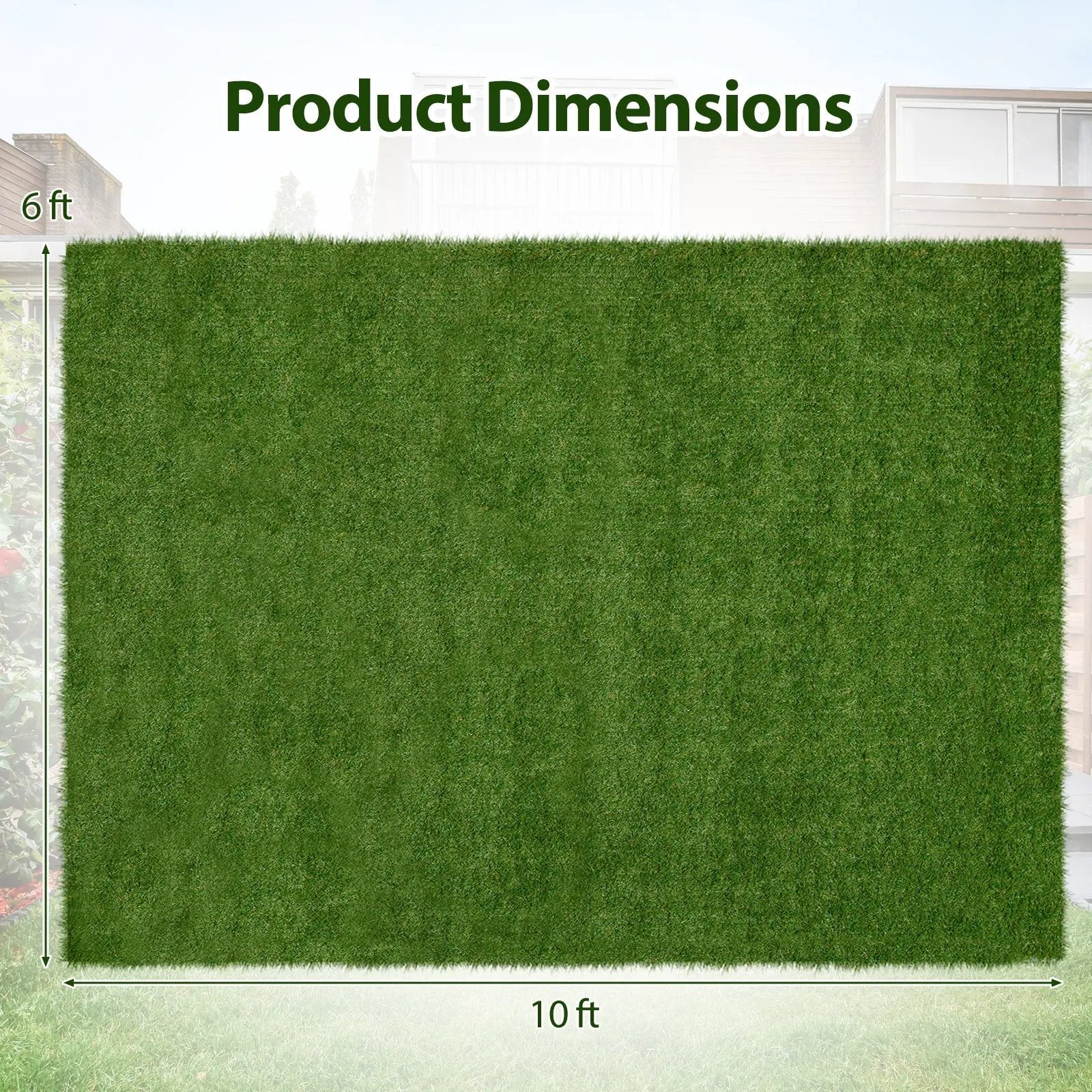 Indoor Outdoor Synthetic Turf Mat with Drainage Holes by DirectDeals